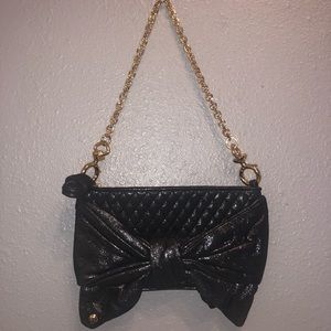 Juicy Couture Metallic Quilted Bow Clutch